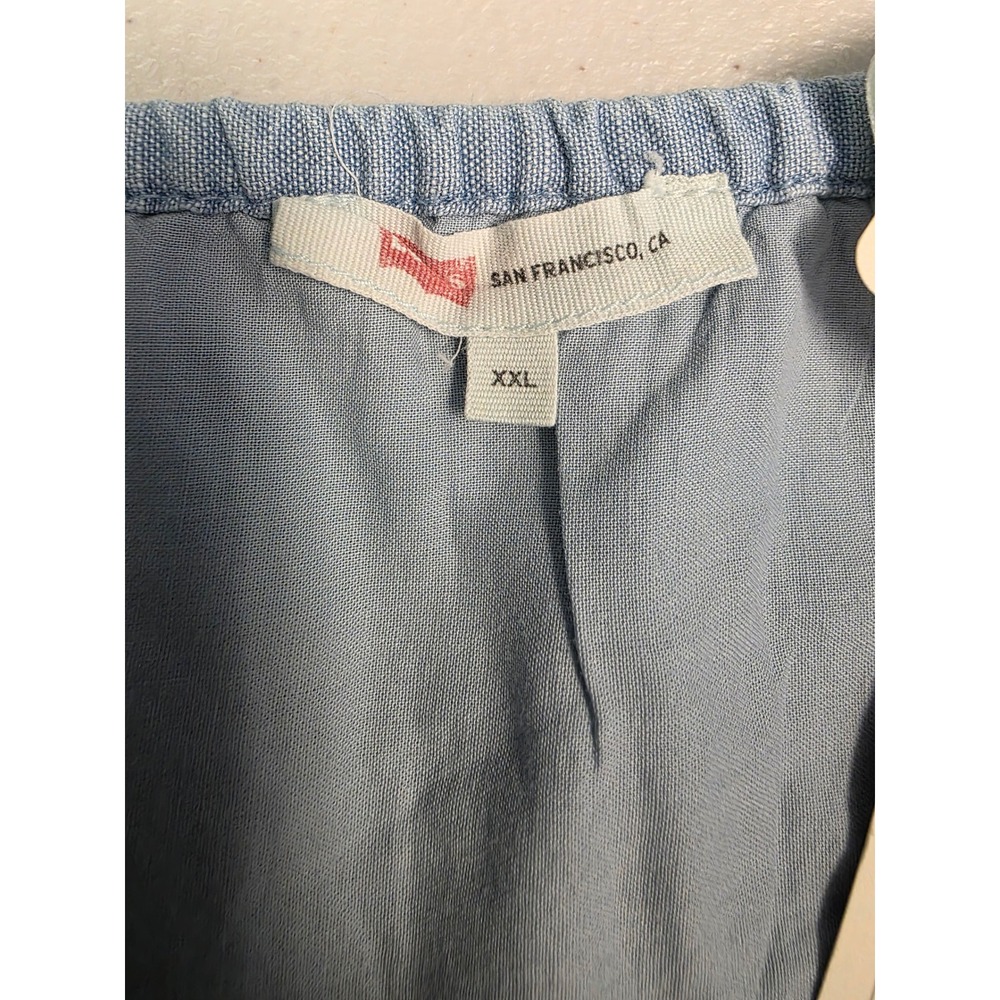 Levis Womens Blue Eyelet Lace Tiered Mini Dress XXL - Picture 3 of 8